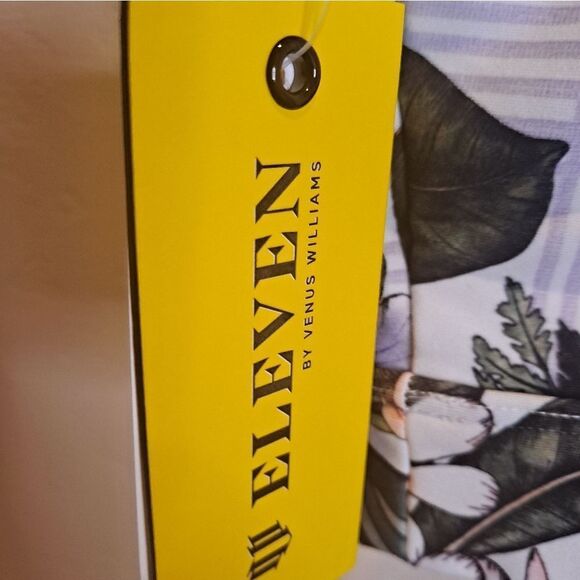 EleVen by Venus Williams White and Green Sports Bra with Tropical Print … - Picture 7 of 11